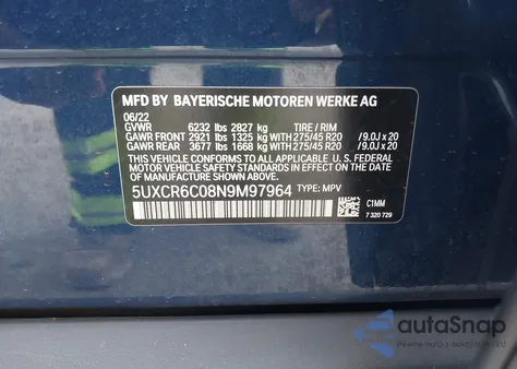 2022 BMW X5 xDrive40I z USA, uszkodzony, nr VIN 5UXCR6C08N9M97964